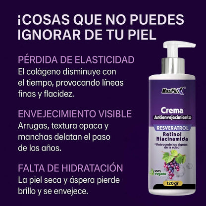 Crema de belleza con resveratrol de la marca KaJota, frasco de 50 ml con textura cremosa y envase elegante.