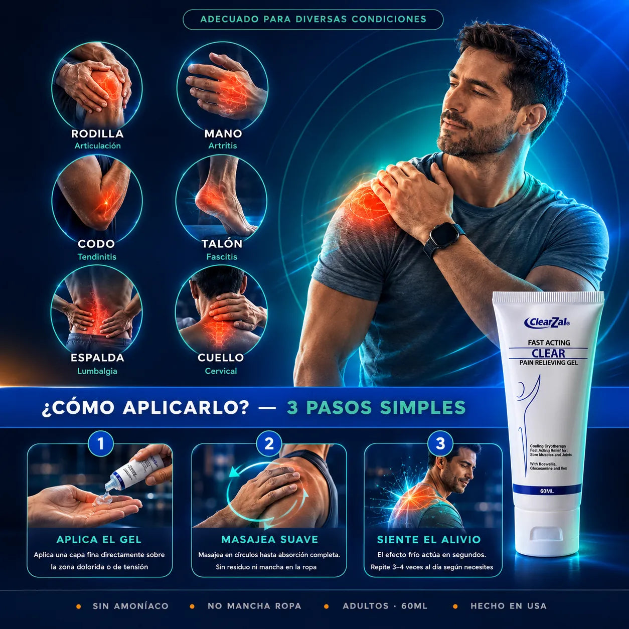 Frasco de 60 ml de ClearZal de KaJota, producto de bienestar, mostrando la botella transparente y su etiqueta en un fondo neutro.