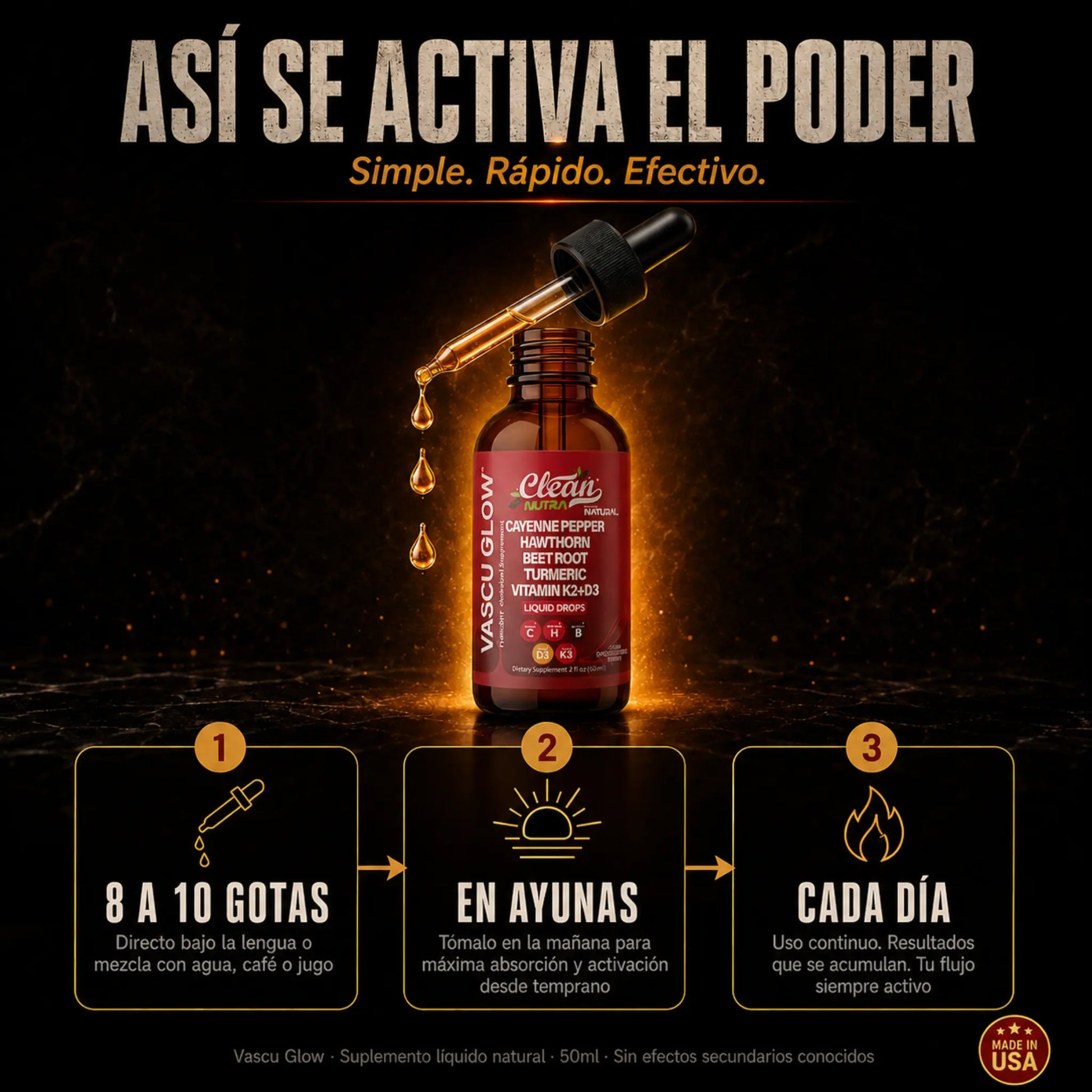 Vascu Glow de KaJota, producto de cuidado personal, con envase y detalles del producto en una presentación moderna y elegante.