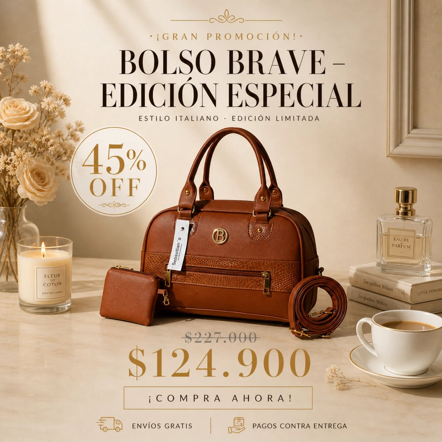 Bolso Brave de KaJota en edición especial, diseño de moda con detalles elegantes y estilo moderno, vista frontal del bolso.