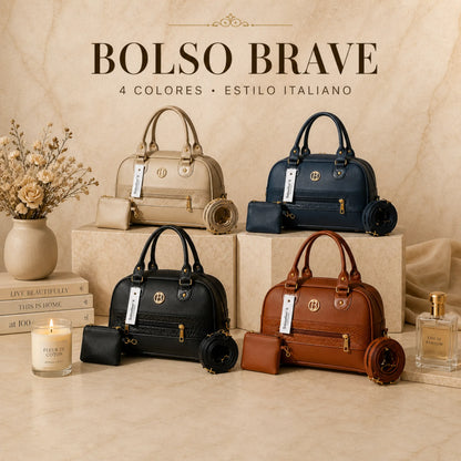 Bolso Brave de KaJota en edición especial, con diseño elegante y detalles de moda en color neutro.