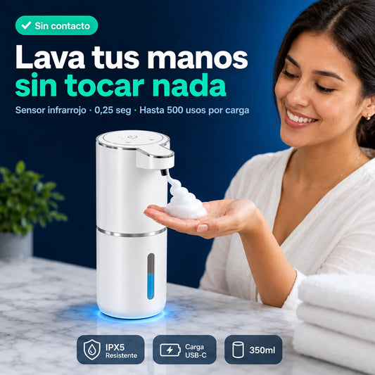 Dispensador de espuma CleanPro Sensor Foam para uso doméstico, con sensor de movimiento y diseño moderno.