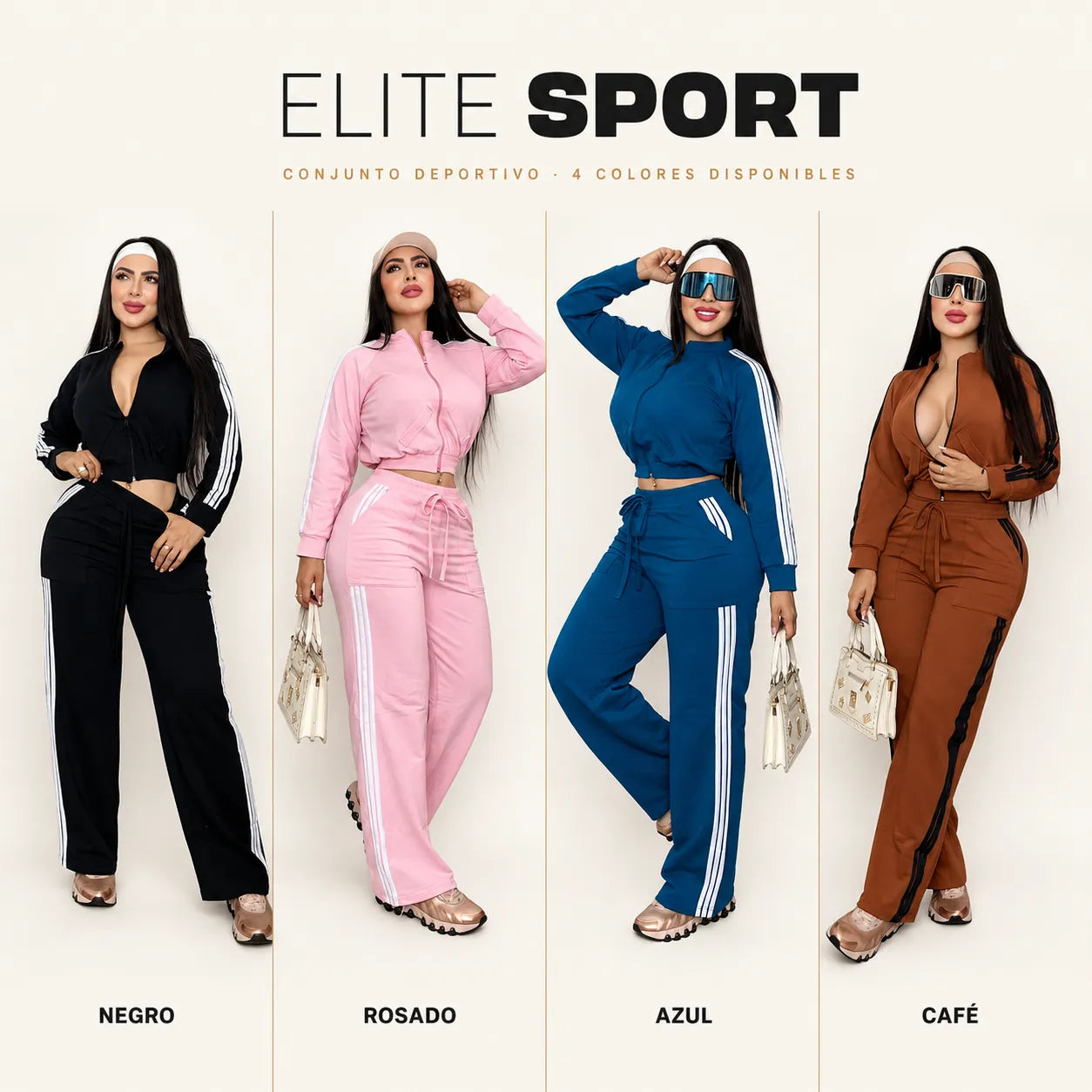 Conjunto Elite Sport de KaJota en color negro, ropa deportiva de moda para entrenar y lucir con estilo.