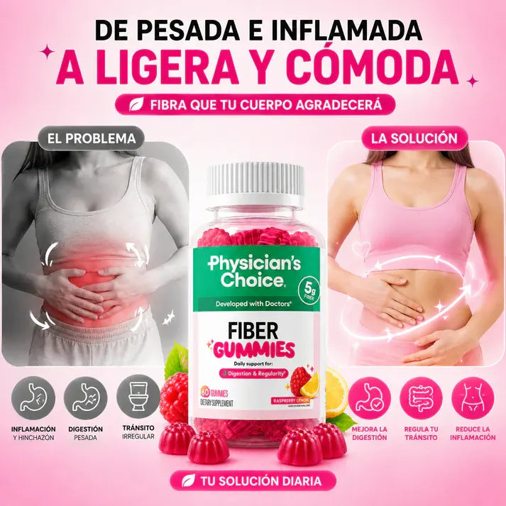 Gomas de fibra KaJota, gomitas masticables con fibra dietética para mejorar la digestión y la salud intestinal.