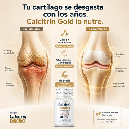 Imagen de Calcitrin Gold de KaJota, producto de bienestar en cápsulas con ingredientes naturales para la salud ósea y articular.