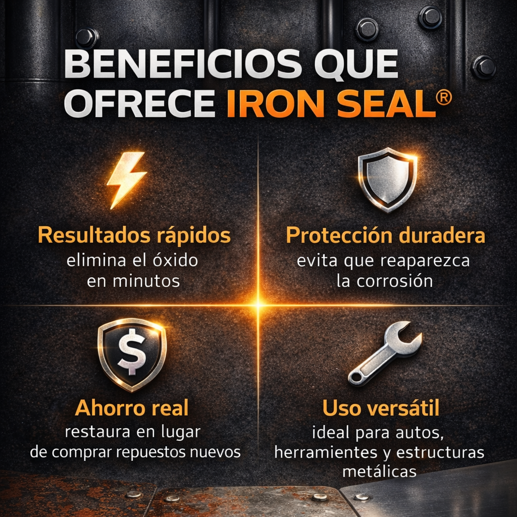 Sellador de hierro para reparación con acabado anticorrosivo, marca KaJota, en una superficie de hogar con pintura oxidada.