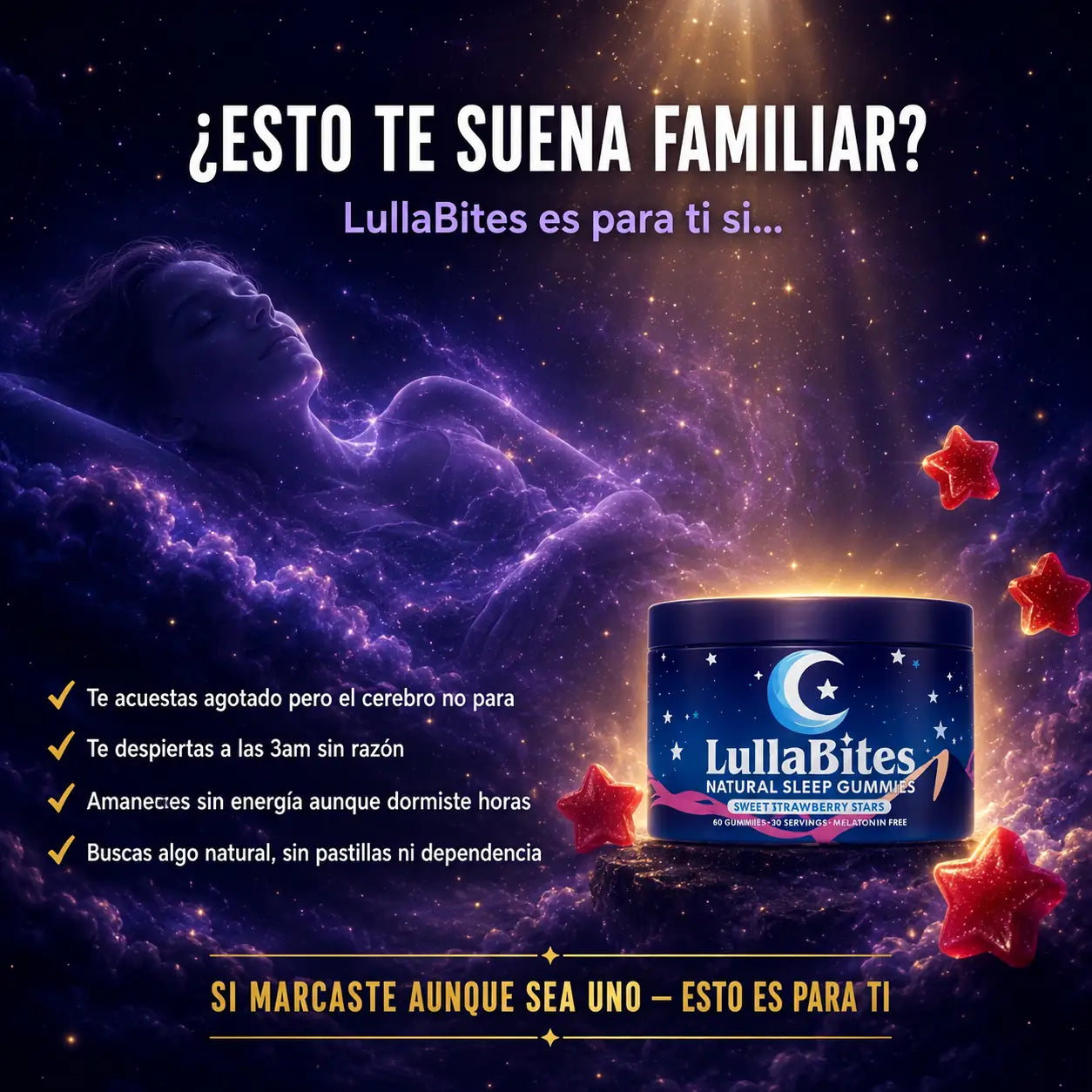 Gominolas de bienestar Lullabites de la marca KaJota, con sabor agradable y diseño atractivo para promover el bienestar.
