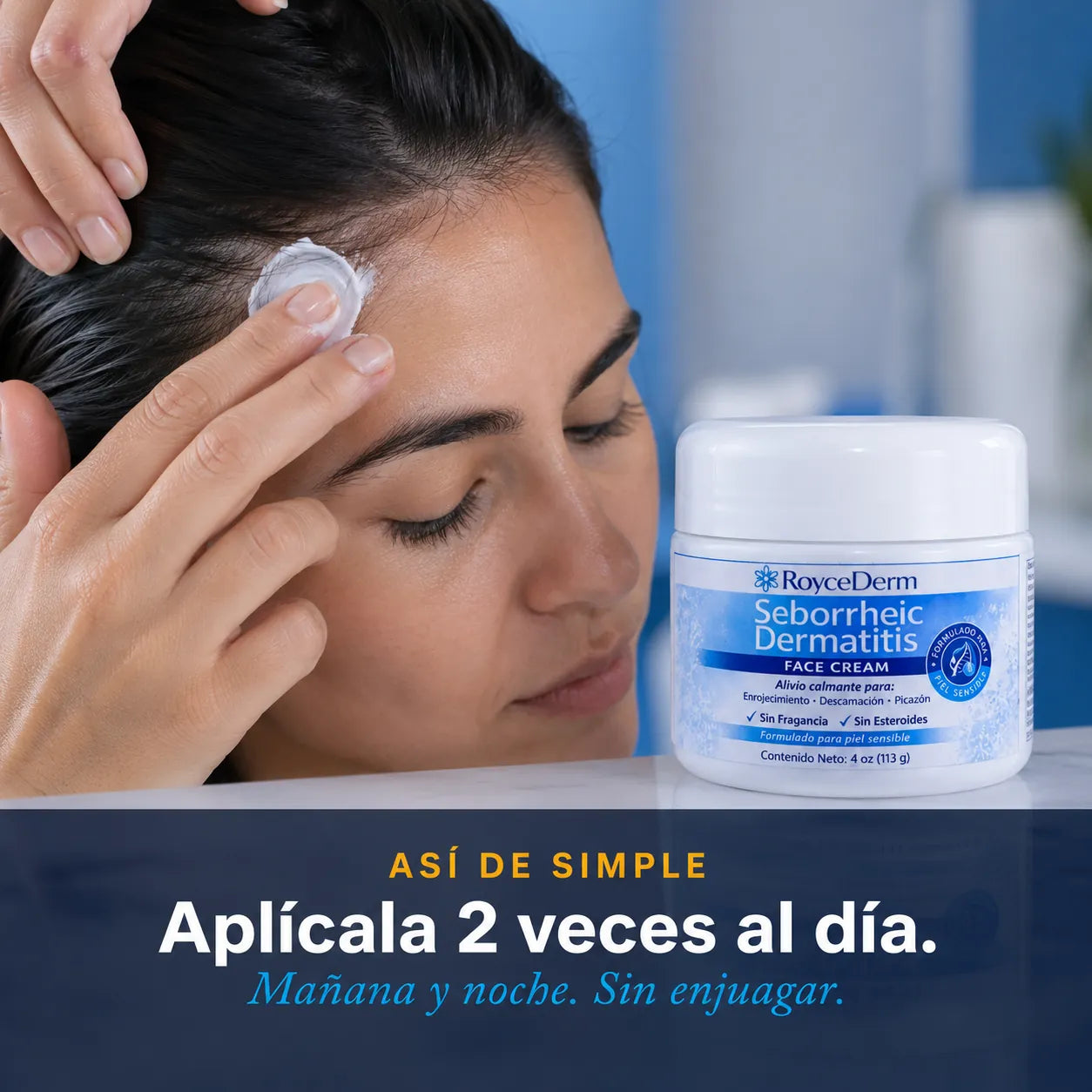 RoyceDerm, Crema calmante para dermatitis, escamas y enrojecimiento