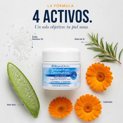 RoyceDerm, Crema calmante para dermatitis, escamas y enrojecimiento